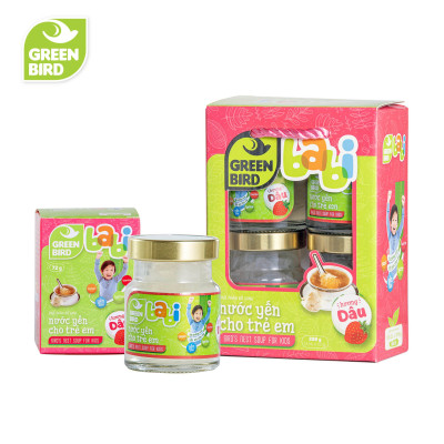 Lốc Green Bird - Babi Nước Yến Cho Trẻ Em Hương Dâu - (4hũ*72g)