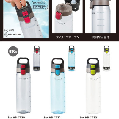 Combo bình nước Tritan Charger 830ml tặng dụng cụ rửa chai lọ chuyên dụng Antibacterial hàng nội địa Nhật Bản