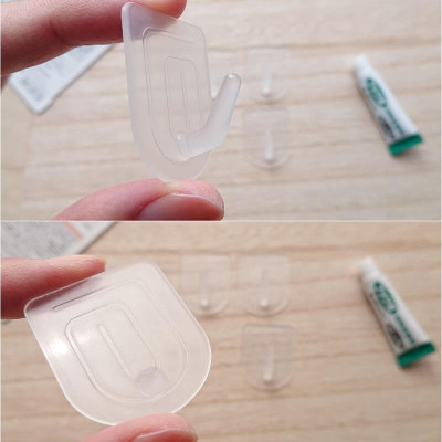 Set 04 móc dính + tuýp keo dán Kokubo Hook size S - Hàng Nội Địa Nhật Bản