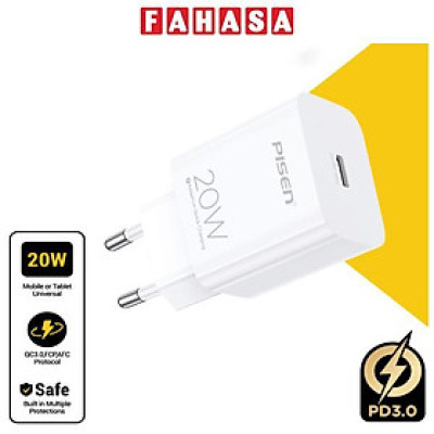Sạc Nhanh Pisen Quick - Mr White USB-C 20W