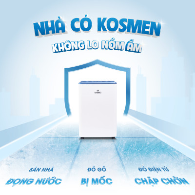 Máy Hút Ẩm Dân Dụng Kosmen KM-12N Công Suất 12 lít/ngày - Hàng Chính Hãng