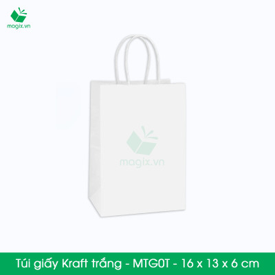 MTG0 MTG0T - 16x13x6 cm - Combo 50 túi giấy Kraft Nhật cao cấp