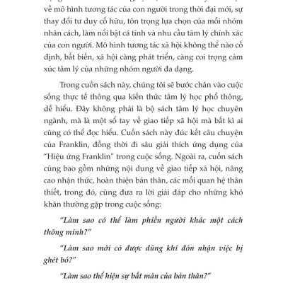 Hiệu Ứng Franklin - Mối Quan Hệ Tốt Đều Bắt Nguồn Tự Sự "Làm Phiền"