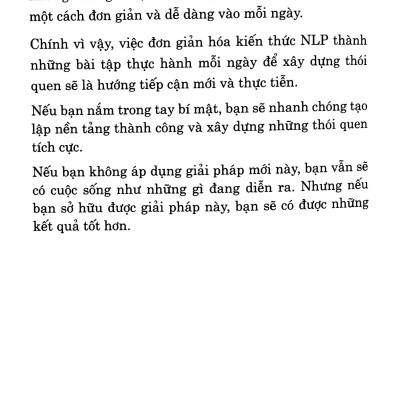21 Ngày Thực Hành NLP - Thay Đổi Thói Quen, Xây Dựng Nền Tảng Để Thành Công(Tái Bản 2020)