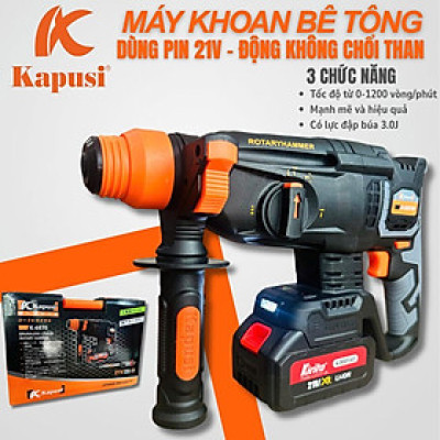 Máy Khoan Đục Bê Tông Pin K6870 Kapusi – 21V, Động Cơ Không Chổi Than, Đa Chức Năng