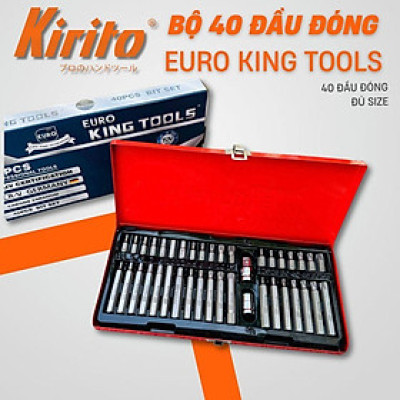 Bộ tuýp lục giác hoa thị 40 chi tiết Kapusi, đựng trong hộp thép sơn tĩnh điện EUROKING TOOLS