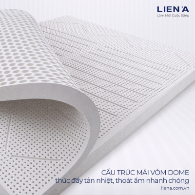 Đệm Cao Su Liên Á Ladome Grey Cao 10cm- Giường Đôi - Cao Su Thiên Nhiên 100%