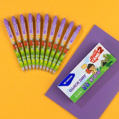 Hộp 12 Bút Gel Quick Dry 0.5 mm - Thiên Long GEL-040/KM - Mực Tím