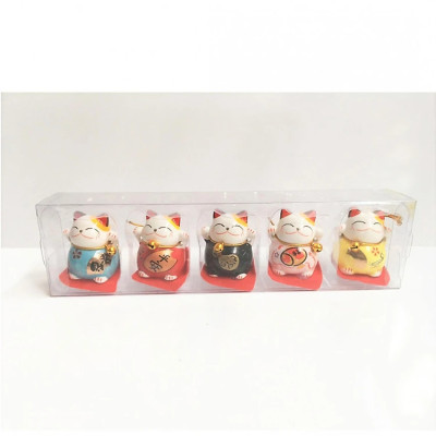 Bộ Tượng 5 Chú Mèo Thần Tài May Mắn và Bình Yên PaKaSa - Hàng chính hãng