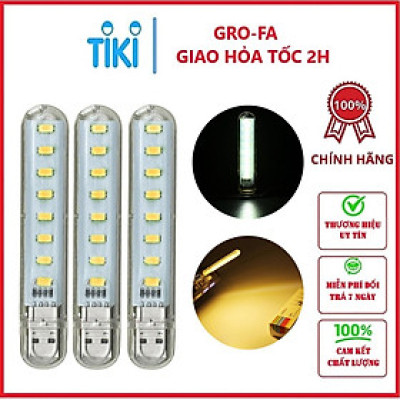 Combo 3 đèn 8 led siêu sáng cắm USB - Hàng chính hãng 