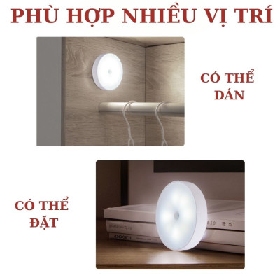 Đèn Led Cảm Ứng Chuyển Động Thông Minh Tự Bật Tắt Dán Tường, Đèn Cảm Biến Gắn Cầu Thang, Giường Tủ Sạc Pin Tích Điện