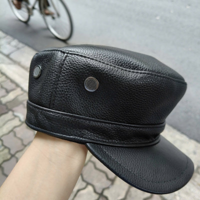 Mũ lưỡi trai nam da bò cao cấp BHY2069 Nón da nam lưỡi ngắn, dễ điều chỉnh