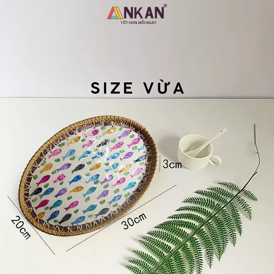 Khay Mây Ovan Khảm Trai Cá Cầu Vồng – Hàng Thủ Công Mỹ Nghệ Việt Nam