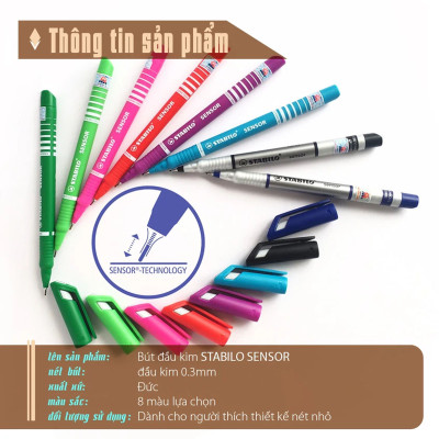 Bộ 6 Bút kỹ thuật STABILO SENSOR F 0.3mm 6 màu (SENF-C6)