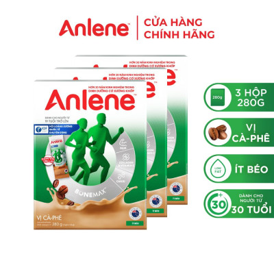 Combo 3 Sữa Bột Anlene vị Cà phê (Hộp giấy 280g)