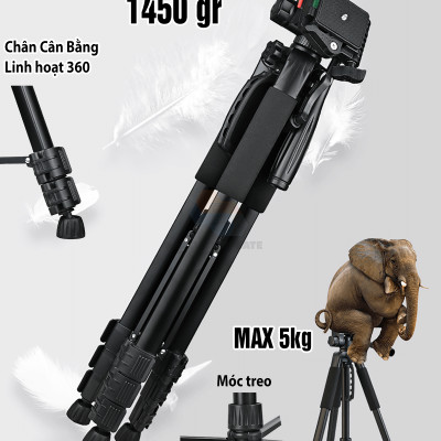tripod chân đế điện thoại, máy ảnh G-185 hỗ trợ quay chụp video, livestream, quay live tik tok chống rung lắc, cứng cáp, hàng chính hãng