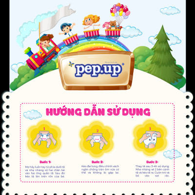 Tã/Bỉm Quần Em Bé Pep.up Extra Dry Gói Nhỏ Siêu Mềm Mại, Siêu Khô Thoáng, Kháng Khuẩn Size S11, M10, L9, XL8