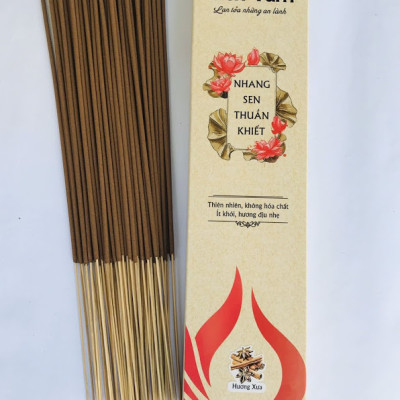 Nhang Sen Hương Xưa Liên Tâm 29cm 200 cây - Ít khói, 100% Từ Quế Hồi thiên nhiên