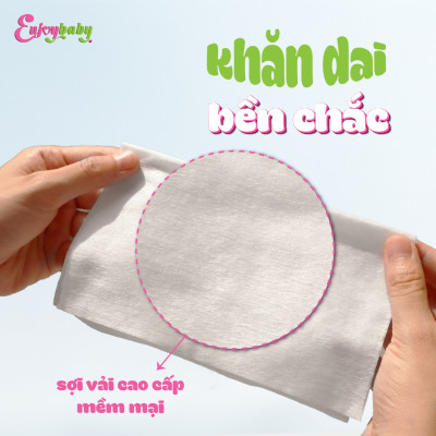 COMBO 10 Khăn ướt baby ENJOY mềm mại, dưỡng ẩm, tiện dụng, đạt chuẩn sức khỏe SGS - Gói 20/50/80 tờ