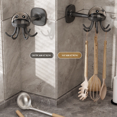 Móc treo nhà bếp hình bạch tuộc dễ thương- Giao màu ngẫu nhiên