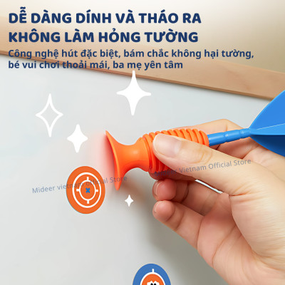 Bộ ném tiêu cao su kèm sticker hồng tâm Mideer  Suction Dart