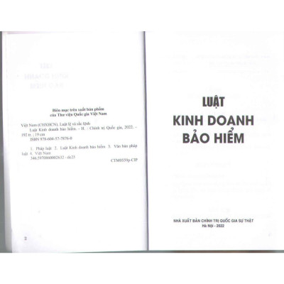 Sách - Luật Kinh Doanh Bảo Hiểm - NXB Chính Trị Quốc Gia