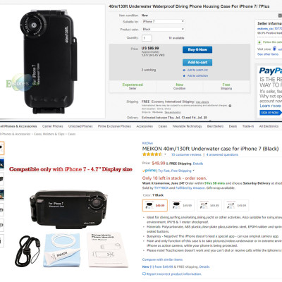 Hộp Điện Thoại Iphone 7 , Iphone 7 Plus Chụp Ảnh Quay Phim Dưới Nước Có nút Bấm - Hàng chính hãng