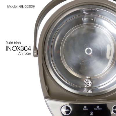 Bình Thuỷ Điện Gali GL-5030G Dung tích 3L nhỏ gọn, Thân bằng nhựa nguyên sinh cao cấp, lòng trong bằng Inox 304 dày chất lượng. Hàng chính hãng chất lượng cao bảo hành 24 tháng.