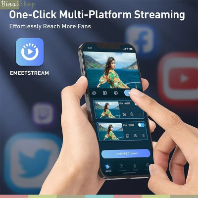 Emeet Streamcam One (Gen 2) - Webcam LiveStream Không Dây, Kết Nối Wifi, Micro Từ Tính Kép, Thời Lượng Pin 8 Giờ - Hàng chính hãng