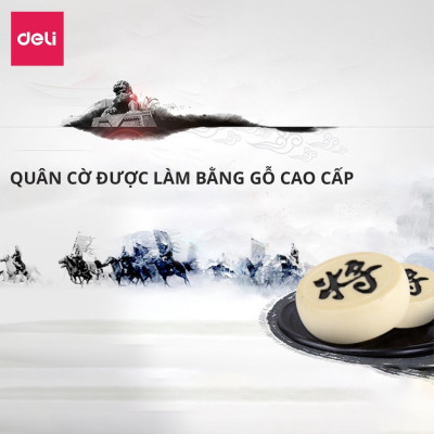 Bàn cờ tướng Deli bằng giấy kèm quân cờ nhựa giúp phát triển trí tuệ - 9565
