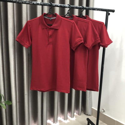 Áo Phông PoLo có cổ , Vải Mặc Mát Áo Thun Có Cổ Cá Sấu 4 Chiều Đỏ Đô
