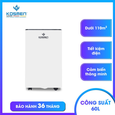 Máy Hút Ẩm Kosmen KM-60S Công Suất 60 lít/ngày, Công Nghệ Ion Âm - Hàng Chính Hãng