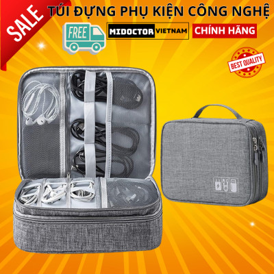 Túi Đựng Phụ Kiện Điện Thoại Máy Tính Lớn Cải Tiến Nhiều Ngăn Chống Nước, Chống Sốc Hàng Chính Hãng miDoctor - 2 NGĂN