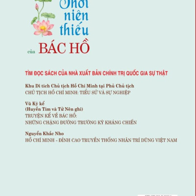 Thời niên thiếu của Bác Hồ (Xuất bản lần thứ hai) bản in 2025