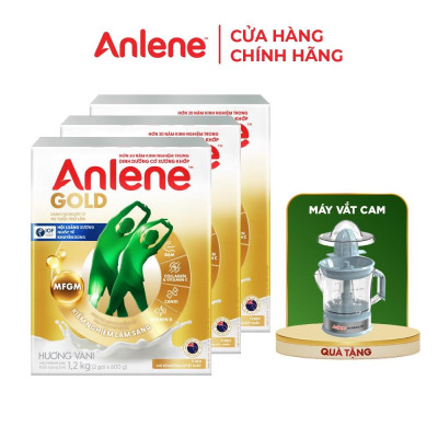 Combo 3 TPBS Anlene Gold hương vani 1.2kg - Tặng máy vắt cam