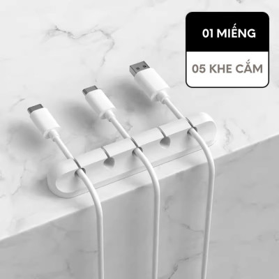 Phụ kiện giữ dây cáp sạc Giá Silicon mini cố định dây cáp sạc cho các thiết bị điện tử trên bàn làm việc - Hàng Chính Hãng
