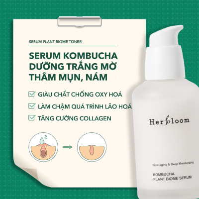 Bộ Đôi Cấp Ẩm & Dưỡng Trắng Da Herbloom Cân Bằng Da Chống Lão Hoá Da [Toner 150ml + Serum 50ml]