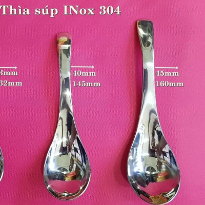 Thìa (muỗng) súp phở Inox 304 nhập khẩu | THÌA Stainless Steel Cong 2 Size Cao Cấp Inox Không ăn mòn