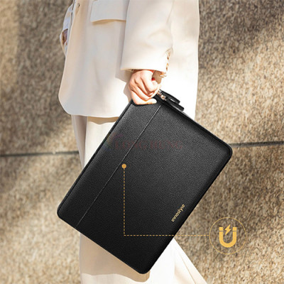 Túi chống sốc Innostyle Lux Leather Laptop PLS-10BLK - Hàng chính hãng