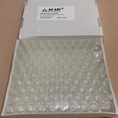 Chai thủy tinh 5ml + Nắp vặn nhựa kín đen 15-425, 100 cái hộp, Alain TQ.