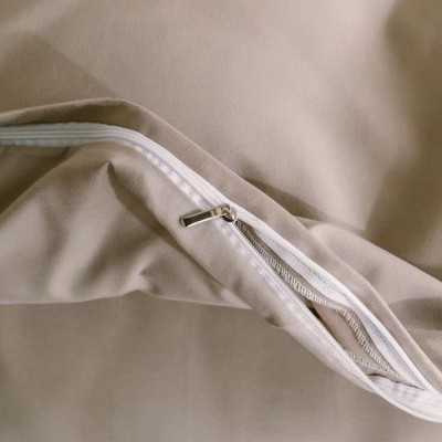 Bộ Chăn Ga Gối Cotton Tici Đơn Sắc LIDACO - Màu Be