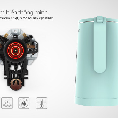 [Hàng Chính Hãng]  Ấm Siêu Tốc Inox 2 Lớp Sunhouse SHD1351 1.8 Lít - Bảo Hành 12 Tháng Toàn Quốc