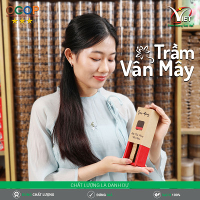 Trầm vân mây cao cấp - Trầm Hương Sao Việt - hương trầm nguyên bản