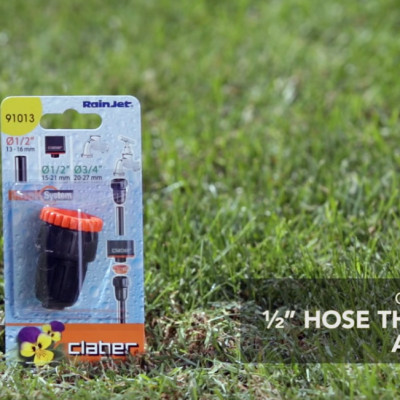 Đầu Nối Chuyển Đổi Claber 91013 nối từ vòi nước ren 21mm hoặc 27mm sang ống nhựa phi 14-16mm