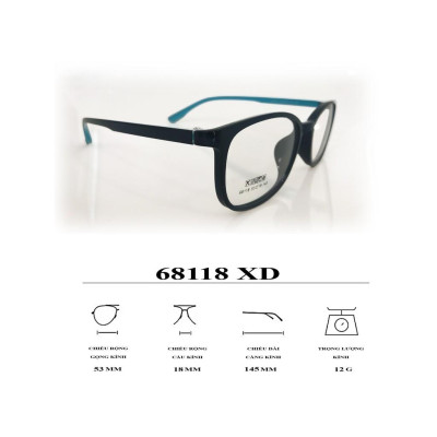 GỌNG KÍNH NHỰA TR90 SIEU NHẸ THỜI TRANG - 68118