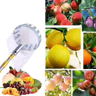 Dụng Cụ Hái Trái Cây Trên Cao Kèm Túi Vải KUNBE Chuẩn Size 16 Cm, Vợt Hái Quả Bằng Kim Loại Siêu Chắc - Hàng Loại 1