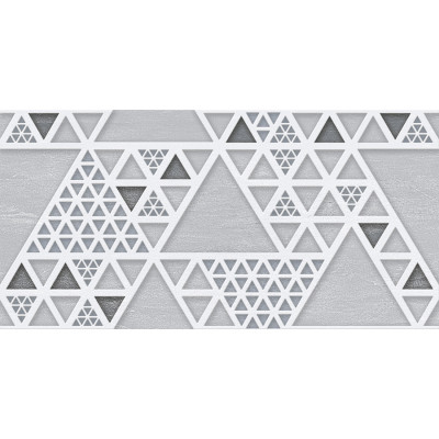 Gạch men ốp tường LUSTRA INCEF0300600013D1 màu xám trắng chủ đạo, hoa văn hình tam giác mạnh mẽ, độ hút ẩm thấp (<0.5%), kích thước 300mmx600mm- Hàng chính hãng