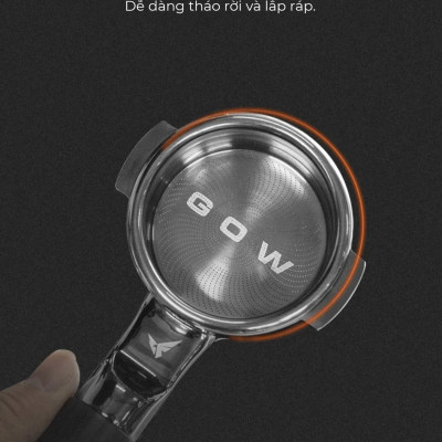 Feepie tay cầm gỗ pha espresso không đáy 58mm 2 tai thông dụng