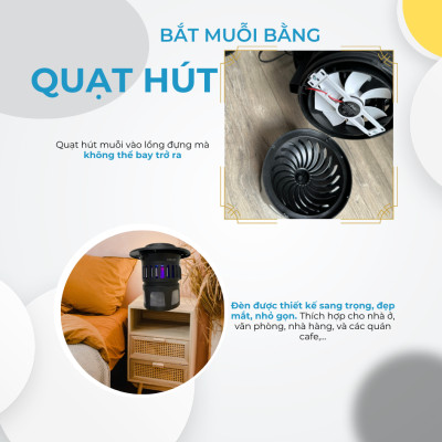 Đèn bắt muỗi CON DƠI model CN06 loại quạt hút - chống nước