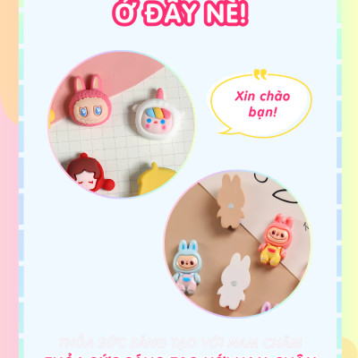 Nam châm siêu mạnh hít tủ lạnh Dola Home Baby khóc, hộp mù blind box, đính thời khóa biểu, sticker, giấy note, decor phòng ngủ